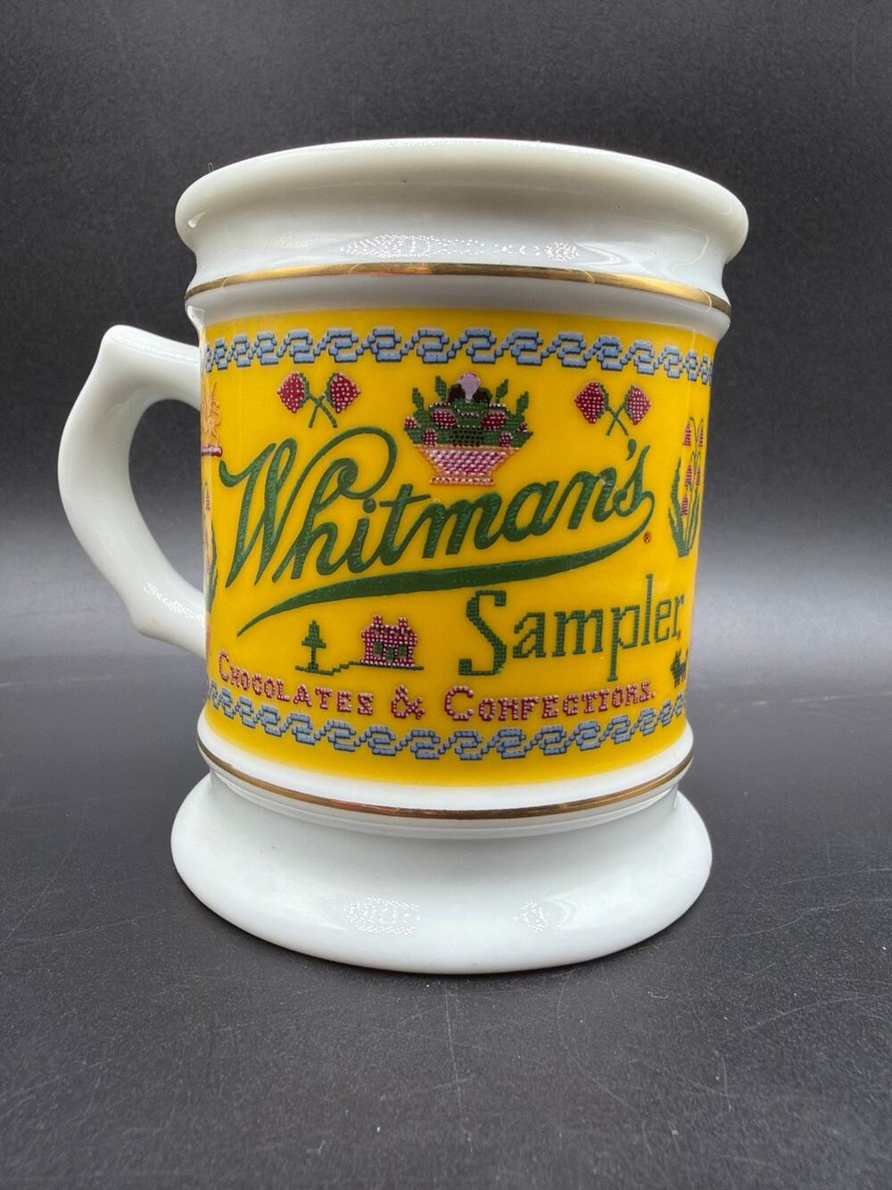 Vintage Whitman’s Sampler Porcelain Mug Corner Store Collection 1982 Advertising